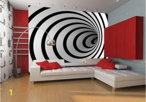 3d Wall Murals for Bedrooms Fototapeta Na Wymiar Czarno BiaÅy Tunel 3d