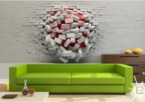 3d Wall Murals for Bedrooms Really Cool Wall Art – 3d Ball In Wall – A Unique Product by