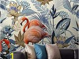 3d Wall Murals for Dining Room Amazon nordic Tropical Flamingo Wallpaper Mural for