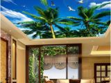 3d Wall Murals for Dining Room Modern Wallpaper 3d Wall Murals for Living Room Ceiling Mural Coconut Tree Blue Sky White Seagull Custom Wallpaper Wall Paper 3d Hd A