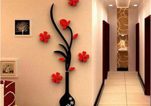 3d Wall Murals India $11 25 Foerteng Diy Vase Flower Tree Wall Decals Crystal