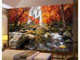 3d Wall Murals India 3d Wallpaper Wall Mural River Waterfall Maple Nature