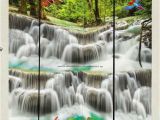 3d Waterfall Wall Mural 3d Wallpaper Waterfall Birds Fish Lotus Wall Murals Bathroom