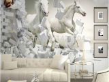 A Perfect Day Wall Mural Great Wall 3d White Horse Wall Murals Wallpaper 3d Horse Custom Wall