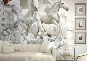 A Perfect Day Wall Mural Great Wall 3d White Horse Wall Murals Wallpaper 3d Horse Custom Wall