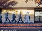 Abbey Road Wall Mural Liverpool Walking with the Beatles Stockfotos & Walking with the