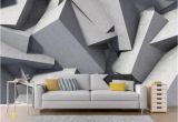 Abstract 3d Wall Murals Custom Abstract Geometry Wallpaper 3d Stereoscopic Art Wall Mural Living Room Bedroom Background Wall Gray Flower Wallpaper Flower Wallpapers From