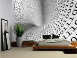 Abstract 3d Wall Murals Wall26 Abstract Image Of Tunnel with Binary Language