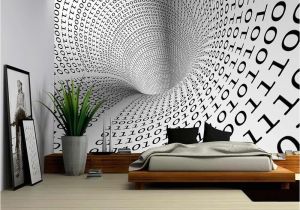 Abstract 3d Wall Murals Wall26 Abstract Image Of Tunnel with Binary Language