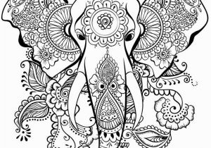 Abstract Elephant Coloring Pages for Adults Elephant Mandala Henna Coloring Page