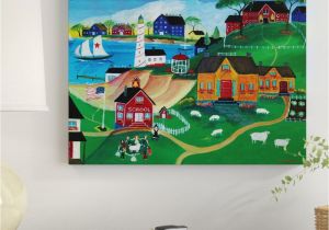 Acrylic Paint for Murals On Walls Sheep at Seaside School Acrylic Painting Print On Wrapped Canvas