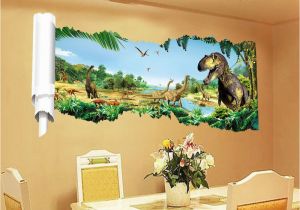 Adhesive Wall Decor Mural Sticker Removable 3d Dinosaur Wall Decor Stickers for Living Room