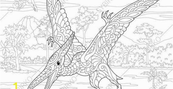 Adult Coloring Pages Dinosaur Pterodactyl Dinosaur Pterosaur Dino Coloring Pages Animal