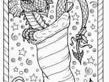 Adult Coloring Pages Dragons Dragon Christmas Coloring Page Digital Jpg File Adult Color