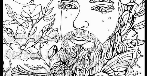 Adult Coloring Pages for Men Bearded Man Coloring Page for Adults Products