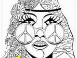 Adult Coloring Pages Hippie Coloring Psychedelic Girl butterfly Adult Coloring