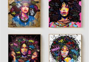 African American Wall Murals 2019 African American Black Abstract Women Portrait Wall Art Afro