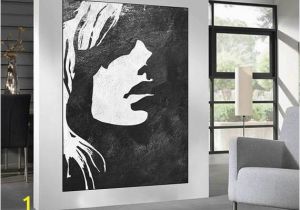 African American Wall Murals Black White Minimalist Abstract Painting Woman Face Silhouette