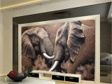 African Mural Painting Beibehang Custom Wallpaper Hd African Elephant Stereo Oil Painting