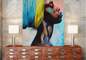 African Mural Painting Contemplator African American Portrait Wall Art Canvas Print Home