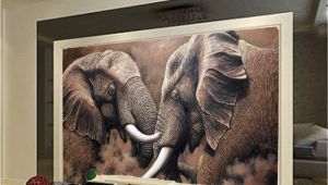 African Murals Walls Beibehang Custom Wallpaper Hd African Elephant Stereo Oil Painting