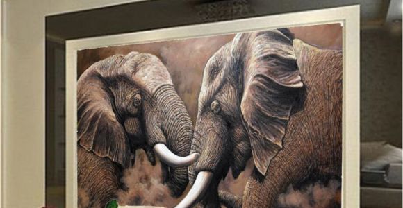 African Murals Walls Beibehang Custom Wallpaper Hd African Elephant Stereo Oil Painting