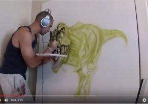 Airbrushed Murals On Walls 3d Wall Mural Time Lapse 3 Steps