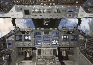 Airplane Cockpit Wall Mural Nasa Shuttle Cockpit Outer Space Easy Up Wall Mural Size Choice