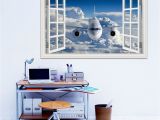 Airplane Wallpaper Murals 3d Airplane Wallpaper Removable Wall Sticker Vinyl Wall Art Mural