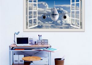 Airplane Wallpaper Murals 3d Airplane Wallpaper Removable Wall Sticker Vinyl Wall Art Mural