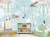 Airplane Wallpaper Murals Beibehang Custom Wallpaper Cartoon Hand Painted Animal Hot Air