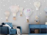 Airplane Wallpaper Murals Children S Room Wall Paper Stickers Cartoon Balloon Wallpaper