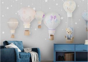 Airplane Wallpaper Murals Children S Room Wall Paper Stickers Cartoon Balloon Wallpaper