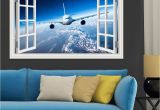 Airplane Wallpaper Murals Großhandel 3d Landschaft Tapete Flugzeug Wandaufkleber Aufkleber