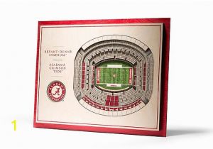 Alabama Football Wall Murals Alabama Crimson Tide 5 Layer Wooden Replica Stadiumview 3d