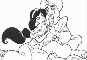 Aladdin and Jasmine Coloring Pages Princess Jasmine with Aladdin Coloring Page