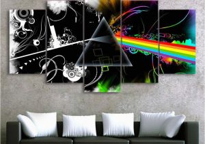 Album Cover Wall Murals Pink Floyd Music Band Canvas Hd Wall Decor 5pc Framed Oil