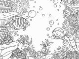 Algae Coloring Pages Underwater World with Corals Fish Algae and Anemones