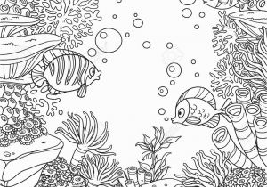 Algae Coloring Pages Underwater World with Corals Fish Algae and Anemones