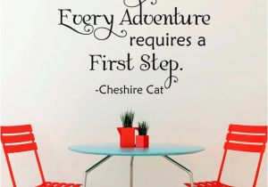 Alice In Wonderland Wall Mural Alice In Wonderland Wall Decal Quote Cheshire Cat Wall Sayings Every Adventure Requires A First Step Alice In Wonderland Wall Decor 081