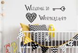 Alice In Wonderland Wall Mural Wel E to Wonderland Wall Decal Alice In Wonderland Quotes