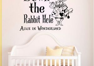 Alice In Wonderland Wall Murals Wall Decals Quotes Alice In Wonderland Down the Rabbit Hole Sayings