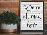 Alice In Wonderland Wall Murals We Re All Mad Here Printable Alice In Wonderland Wall Art Digital