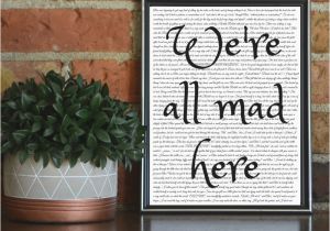 Alice In Wonderland Wall Murals We Re All Mad Here Printable Alice In Wonderland Wall Art Digital