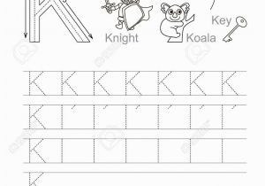 Alphabet Coloring and Tracing Worksheets Vector Exercise Illustrated Alphabet Learn Handwriting Tracing