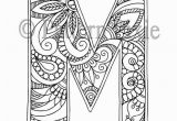 Alphabet Coloring Pages for Adults Adult Colouring Page Alphabet Letter "m"