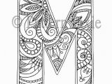 Alphabet Coloring Pages for Adults Adult Colouring Page Alphabet Letter "m"