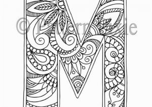 Alphabet Coloring Pages for Adults Adult Colouring Page Alphabet Letter "m"