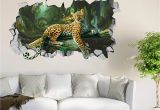 Amazon forest Wall Mural 3d forest Leopard Roar 44 Wall Murals Wall Stickers Decal