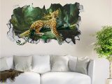 Amazon forest Wall Mural 3d forest Leopard Roar 44 Wall Murals Wall Stickers Decal